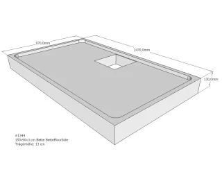 Neuesbad Wannenträger für Bette Floor Side 1500x900 SD21171