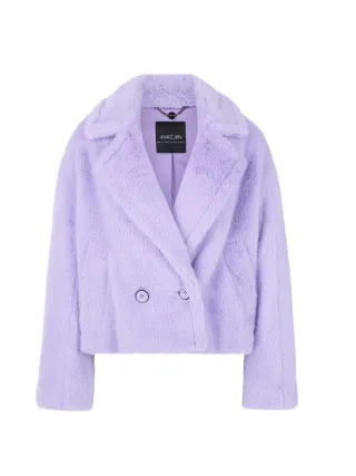 Marc Cain Collections - Kurzer Fake-Fur Outdoor Mantel purple rose - Gr. - 38