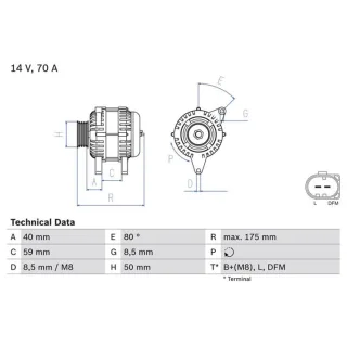 Bosch Lichtmaschine Seat Skoda VW 0986042620