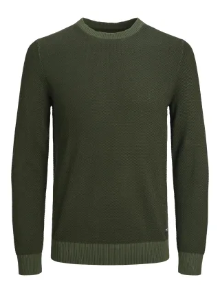 JACK&JONES - JJEGLOBE KNIT CREW NECK NOOS kombu green - Gr. - S