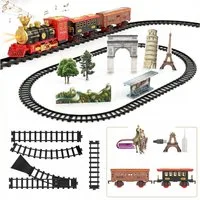 TEMI Spielzeug-Zug Elektrische Dampfeisenbahn Spielzeugset mit Rauch & Licht, (Set, 1)