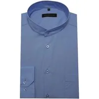 Huber Hemden Langarmhemd HU-0650 Stehkragen, Knopfleiste, RegularFit - gerader Schnitt, Made in EU