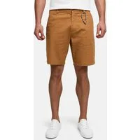 Indicode Chinoshorts Herren INMelio Chino Shorts Sommerhose aus Baumwoll-Leinen-Mix mit Rope-Detail