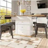 OKWISH Esstisch Multifunktionaler Ausziehtisch (Ausziehbarer Teleskoptisch 110-140 cm, Platzsparend & Multifunktional, 1-St)