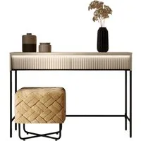 Compleo Schminktisch mit 2 Schubladen FLORE, Konsolentisch mit Lamellen, geriffelter Front