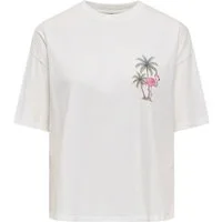 ONLY Kurzarmshirt ONLLUCY BOXY S/S TOP JRS Baumwolle, Rundhals