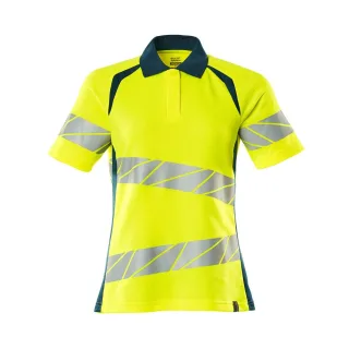 MASCOT Damen Polo-Shirt ACCELERATE SAFE Hi-vis Gelb / Dunkelpetroleum 3XL - 19093-771-1744-3XL