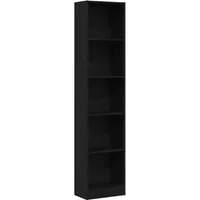 vidaXL Bücherregal Bücherregal Schwarz Eichen-Optik 40x24x176 cm Holzwerkstoff, 1-tlg.