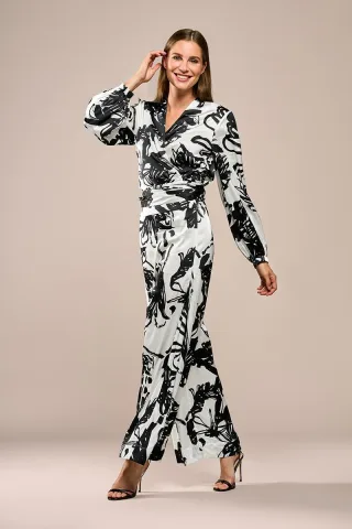 Carly Print Bluse Schwarz / Weiß