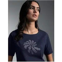 Trigema T-Shirt TRIGEMA T Shirt mit Strass Motiv "Schnecke" (1-tlg)