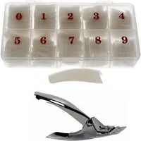 Sun Garden Nails Nageldesign Zubehör Nail Tips - E Tips 500 inkl. Cutter - Nail Tips - Nagelschneider - kün