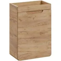 Lomadox Waschbeckenschrank LUTON-56-CRAFT Badezimmerschrank Gäste WC Unterschrank B/H/T 40/66/22 cm in Eiche