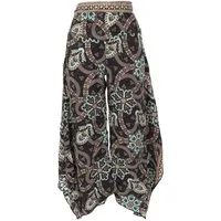 Guru-Shop Relaxhose Palazzohose, weite Boho Sommerhose - schwarz/blau alternative Bekleidung