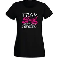 G-graphics T-Shirt zum Junggesellinnen-Abschied - Team Braut – Heute wird gefeiert Slim-fit Damen Begleiterinnen-T-Shirt zum JGA / Poltershirt