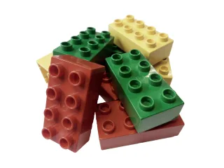 9x Lego Duplo Steine [8 Noppen (2x4)] je 3x gelb/grün/rot