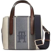 Tommy Hilfiger Henkeltasche TH CITY MINI SATCHEL JACQUARD, Damen Handtasche, Umhängetasche mit Streifen, im Kontrast-Look