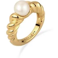 Elli Premium Perlenring Weiß 925 Sterling Silber, mit Perle von Swarovski®