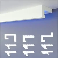 HEXIMO Eckprofil (LED-Schattenfugenprofil Stuckleisten, indirekte Beleuchtung XPS-Styropor-Trockenbau-Deckenleisten Lichtvouten-Deckenprofil (10,2 Meter HLED 11)