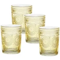 MARELIDA Gläser-Set Trinkgläser gelb 280ml Wasergläser Saftgläser Vintage Retro Boho 4St., 4-tlg., Glas