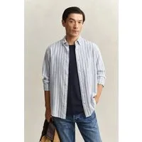 Gant Langarmhemd REGULAR COTTON LINEN STRIPE Regular fit mit Button-Down-Kragen