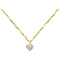 HOPLO Herzanhänger Gold Anhänger Herz Zirkonia mit Goldkette 333-8 Karat Gold 36 cm, Made in Germany