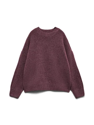 VERO MODA - VMBOOM LS O-NECK PULLOVER GA NOOS Windsor Wine - Gr. - XS
