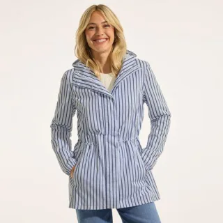 Wasserdichte Gemusterte Regenjacke SQUALL mit Packfach, Damen,  Weiß, Polyester, by Lands' End