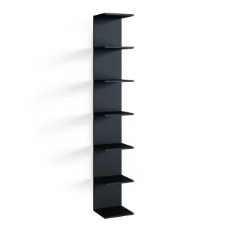 Vicco Wandregal, Schwarz, Holzwerkstoff, 6 Fächer, Rechteckig, 30x190x28 cm, Wohnzimmer, Regale, Wandregale