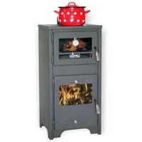 Kupro Email Ltd Kaminofen Kaminofen mit Backfach und Herdplatte Ever 2 Holzofen Kamin Ofen Holz