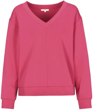 zab company - Da. Sweatshirt, V-Ausschnitt fuchsia - Gr. - 44