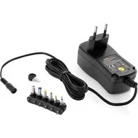 Poppstar Netzteil 9V 12V 13,5V 15V 18V 20V 24V mit 1A Universal-Netzteil (1000mA Schaltnetzteil mit 6 Wechselsteckern, LED, Kabel 150cm)