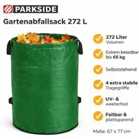Florabest Gartensack Florabest Gartenabfallsack 275 l selbststehend, für Gartenarbeit, Laub, Gartenabfälle, Grünabfälle, Gartenpflege, Kompost, 272 l, (Einzelartikel, 1-tlg., 1 Gartenabfallsack mit Spannring), selbststehend, UV-beständig, witterungsb