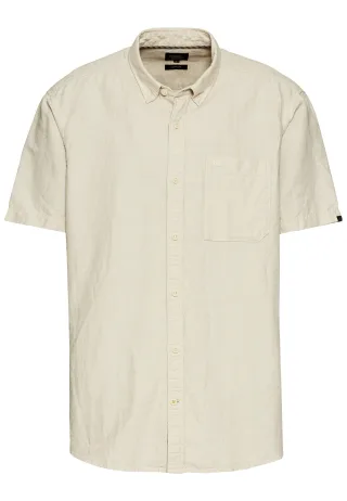 camel active - Kurzarmhemd aus einem Baumwoll-Leinenmix beige - Gr. - XL