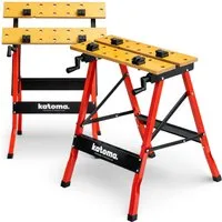 Katoma Werkbank WORK MAX Arbeitstisch klappbar verstellbar 125 kg, mit Spannzwingen
