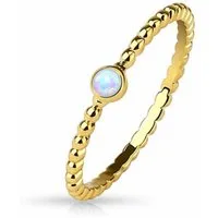 Order & Smile Schmuck Fingerring Opal Ring gold: Stapelring / Midi Ring geflochten