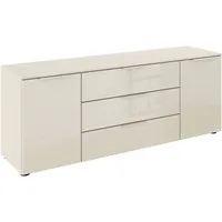 rauch Schubkastenkommode Kommode Türkommode Sideboard Kombikommode FLIPP mit Glasfront (Breite 160 cm mit 2 Einlegeböden), 2-türig mit 3 Schubladen und Soft-Close-Funktion sowie Glasfront