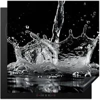 MuchoWow Herd-Abdeckplatte Wasser - Spritzwasser - Schwarz, Vinyl, (1 tlg), Küche Herdabdeckung Ceranfeld Induktionsfeld Vinyl, 60x60 cm