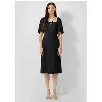 QS Midikleid Kleid Viskosemix-Kleid mit Smok-Detail