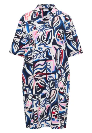 CECIL - Hemdblusenkleid mit Allover-Print in Midi-Länge blau - Gr. - XS