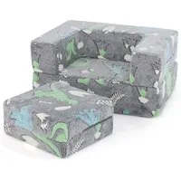 COSTWAY Kindersofa, im Dunkeln leuchtendes Spielsofa, abnehmbarer Bezug