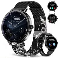 blackview Smartwatch X30 1,26″ für Damen mit Telefonfunktion undFitness-Tracking Smartwatch (4 cm/1.26 Zoll, iOS/Android) Set, mit Wechselband aus weichemSilikon und Ladekabel, 5 Tage Akkulaufzeit/2 Armbänder/HF&SpO₂& Blutdruck/100+ Sportmodi,IP68