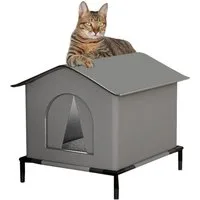 Ledander Tierhaus Katzenhaus Für Draußen Winterfest Wetterfester Haustierhaus Tierbett, Hundehaus,einfach aufzubauen, mit erhöhtem Boden für Schutz