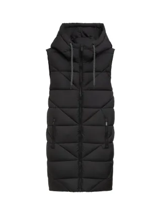 Tom Tailor - Lange Weste mit Kapuze deep black - Gr. - XL