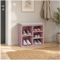 HTI-Living Schuhbank Garderobenbank mit 5 Fächern inkl. Sitzkissen Rosa (Stück, 1-St., 1 Schuhbank mit Sitzpolster)