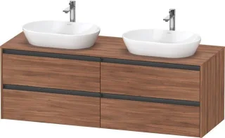 Duravit Ketho.2 Konsolenwaschtischunterbau wandhängend Nussbaum Matt 1600x550x568 mm - K24899B797900 K24899B79790000
