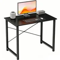 SURFOU Schreibtisch Computertisch Bürotisch Gaming Tisch PC Tisch (mit Metallgestell für Arbeitszimmer, Schlafzimmer, Wohnzimmer), für Büro Homeoffice Arbeitszimmer Schlafzimmer, aus Holzwerkstoff