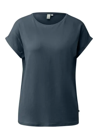 Q/S designed by - Loose Fit-Shirt im Lyocellmix blau - Gr. - XL