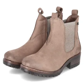 LAZAMANI Chelsea Boots LIA  Beige - Gr. 37 -  Leder und Textil