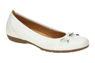 Gabor 04.164 Damen Ballerinas Wei? Echtleder Keilabsatz 2cm