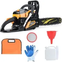 Rutaqian Benzin-Kettensäge 58cc Benzin-Kettensäge, 2200w, Maximaler Schnittdurchmesser 54cm, 1-tlg., 2-Takt Hand Benzin Kettensäge zum Schneiden von Holz